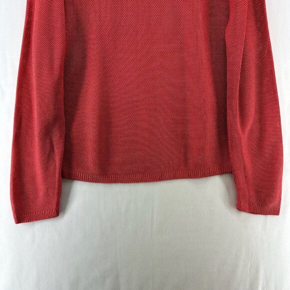 Chico's Design Sweater Size M/L Round Neck Long Sleeve Pullover Rayon Rust Red - Picture 6 of 9